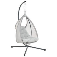 HÄNGESESSEL Grau Avegno - Hellgrau, Textil (98/195/136cm) - Beliani