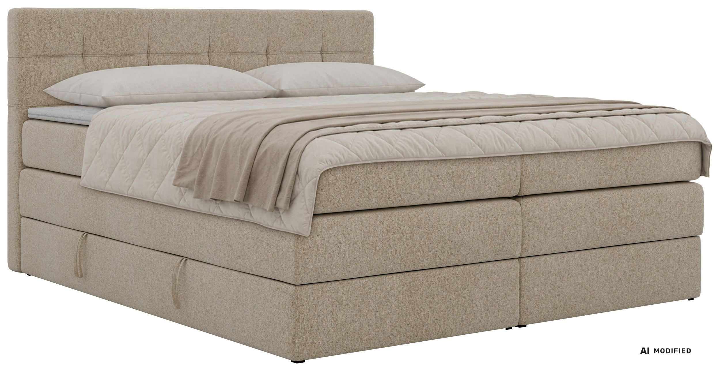MKS Boxspringbett Beige 140x200 cm
