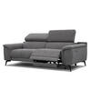 RELAXSOFA FIERO 3-Sitzer mit 1 Relaxfunktion, dunkelgrau - Dunkelgrau/Schwarz, Holzwerkstoff/Textil (212/82/103cm) - Courtois Laville