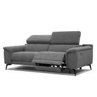 RELAXSOFA FIERO 3-Sitzer mit 1 Relaxfunktion, dunkelgrau - Dunkelgrau/Schwarz, Holzwerkstoff/Textil (212/82/103cm) - Courtois Laville