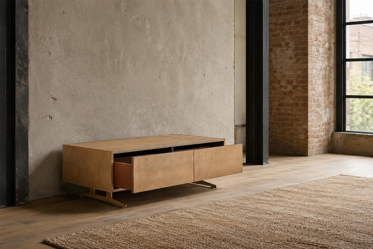 LOWBOARD GALA Gold Holz - Goldfarben, Holz/Holzwerkstoff (120/40/60cm) - KAWOLA