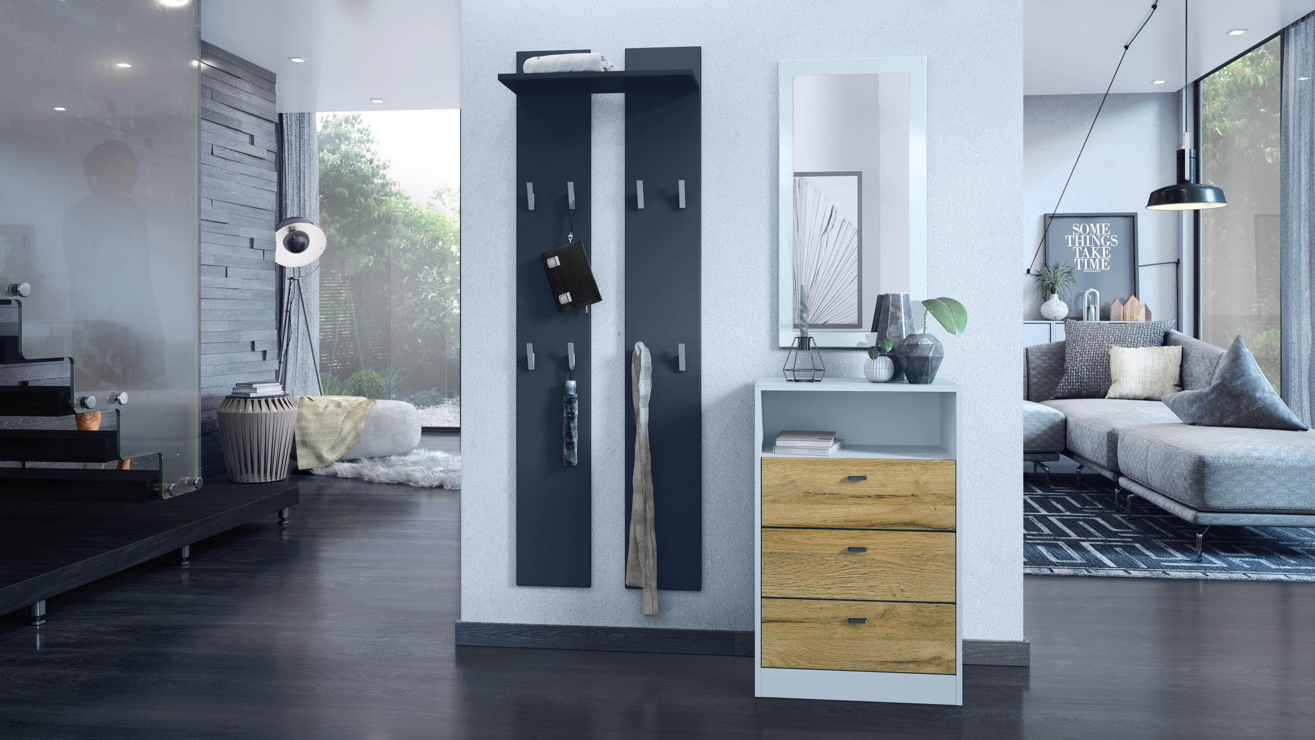 KOMMODE Pino Fronten in Eiche Natur - Eichefarben, Holzwerkstoff (56/86.5/36cm) - Vladon