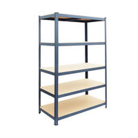 RAFT Antracit pentru sarcini grele metal 5 polite - antracit, material plastic/compozit lemnos (100/200/60cm) - Relaxdays