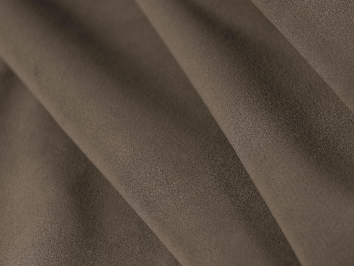 PANORAMASOFA links Lisa aus Samt hellbraun 7 Sitzplätze - Hellbraun, Textil (234/77/387cm) - Micadoni