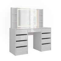 SCHMINKTISCH Sherry Weiß/Weiß Hochglanz 128.2 cm 4 Teile - Weiß Hochglanz, Holzwerkstoff (128.2/76/50.1cm) - Vicco