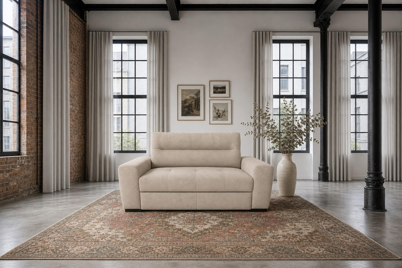foamnova 2-Sitzer Taupe 183x93x97 cm