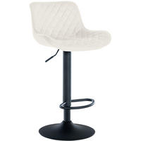 BARHOCKER Samt creme - Creme/Schwarz, Textil/Metall (48/81/54cm) - CLP