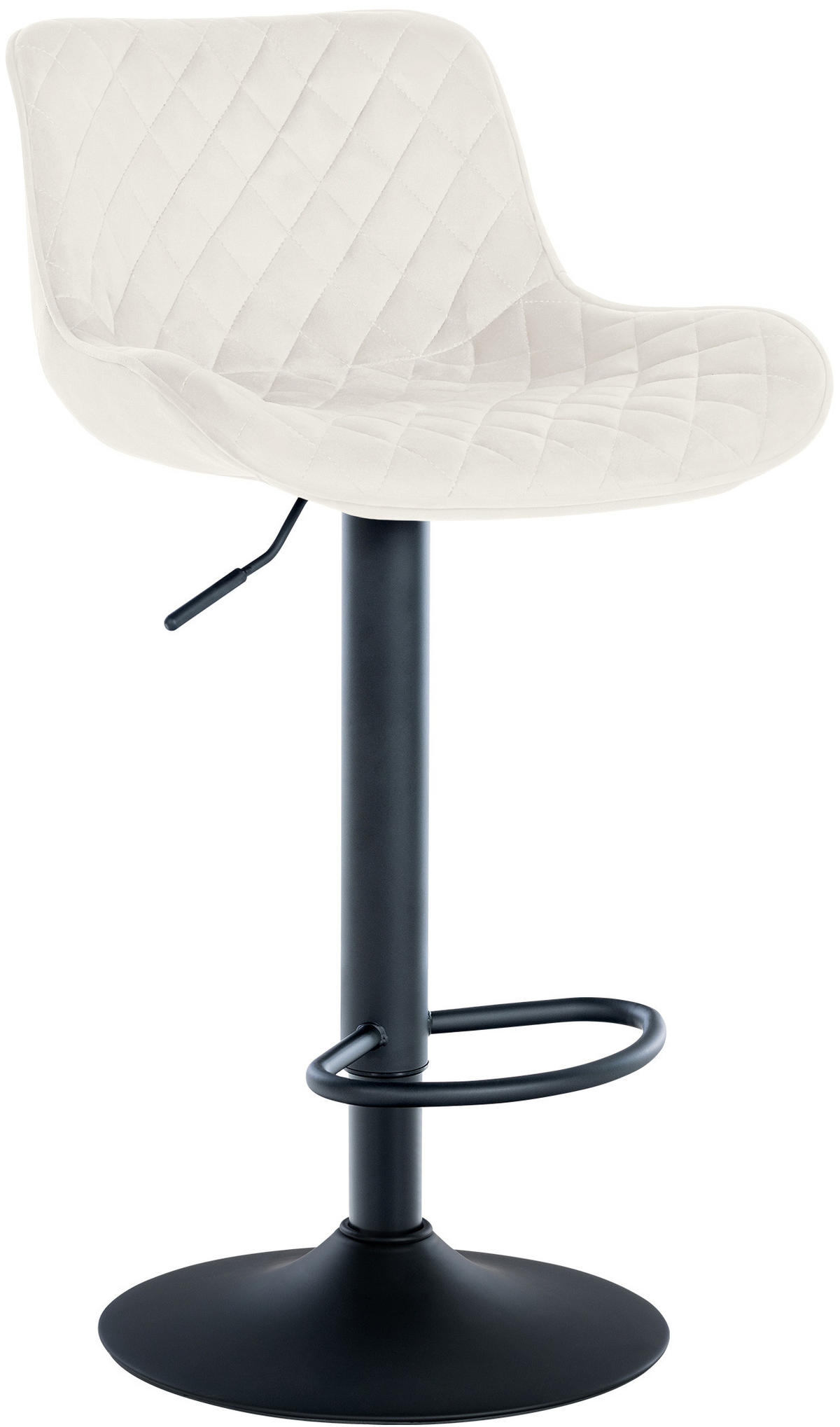 BARHOCKER Samt creme - Creme/Schwarz, Textil/Metall (48/81/54cm) - CLP