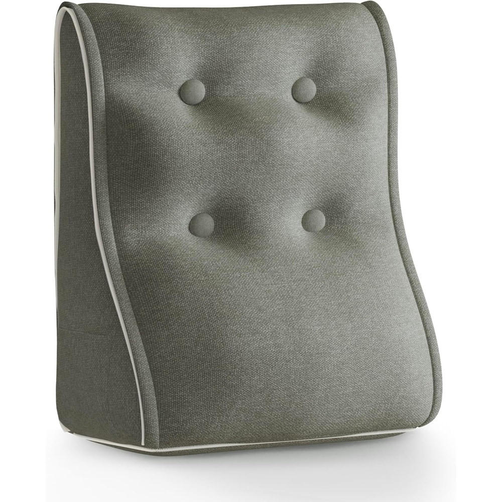 RÜCKENKISSEN Kopfteilkissen Polyesterleinen grau 50/22cm - Grau, Textil (22/50cm) - Vercart