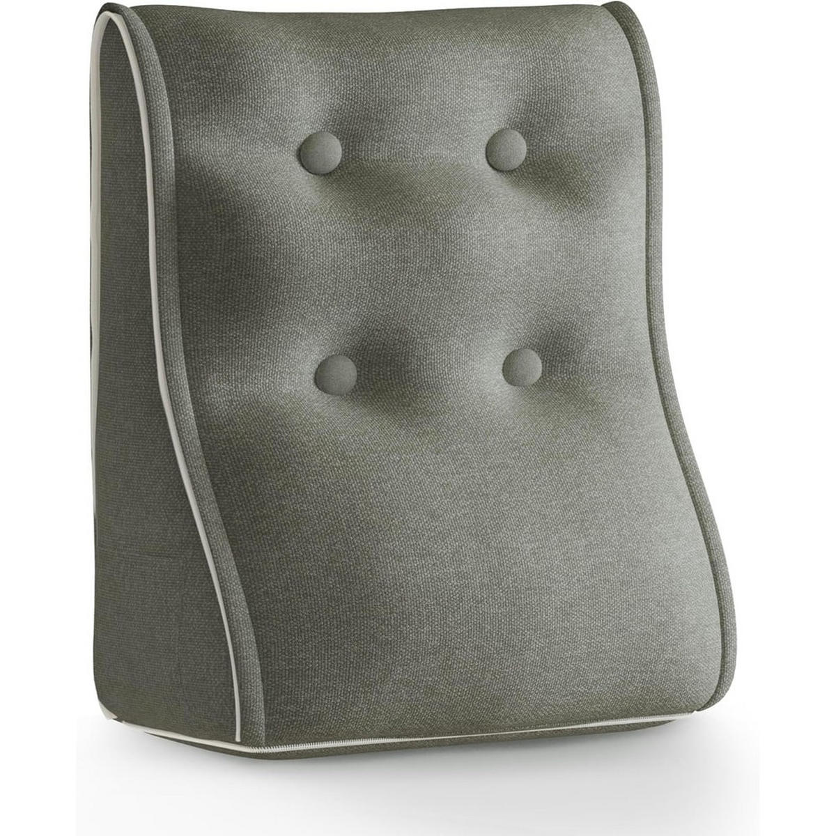 RÜCKENKISSEN Kopfteilkissen Polyesterleinen grau 50/22cm - Grau, Textil (22/50cm) - Vercart
