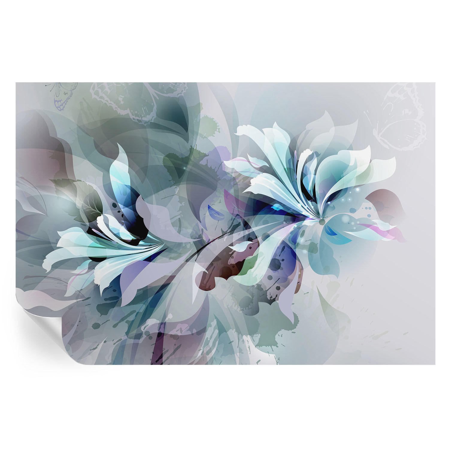 FOTOTAPETE 104x70 cm - Florale Abstraktion - Grün, Textil (104/70cm) - Wallfluent