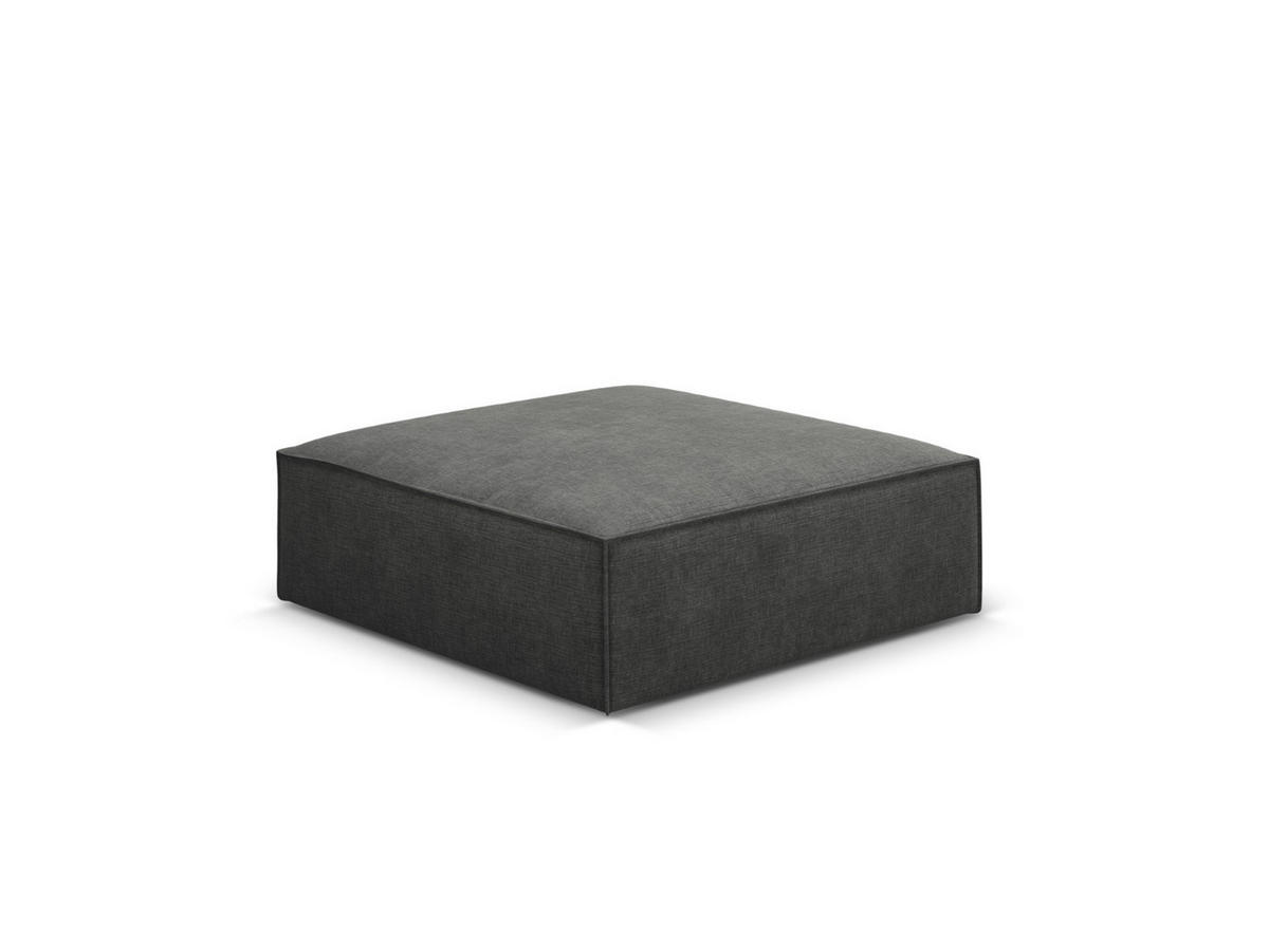 POUF Kaelle aus Chenille-Stoff dunkelgrau - Dunkelgrau, Textil (80/38/100cm) - Micadoni