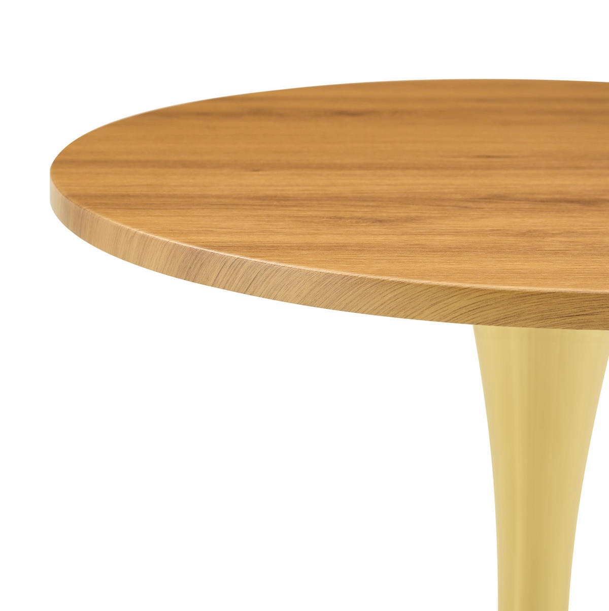BEISTELLTISCH 60/72 cm in Holzoptik mit goldfarbenem Metallgestell - Schwarz, Holzwerkstoff (60/60/72cm) - Flora Grace