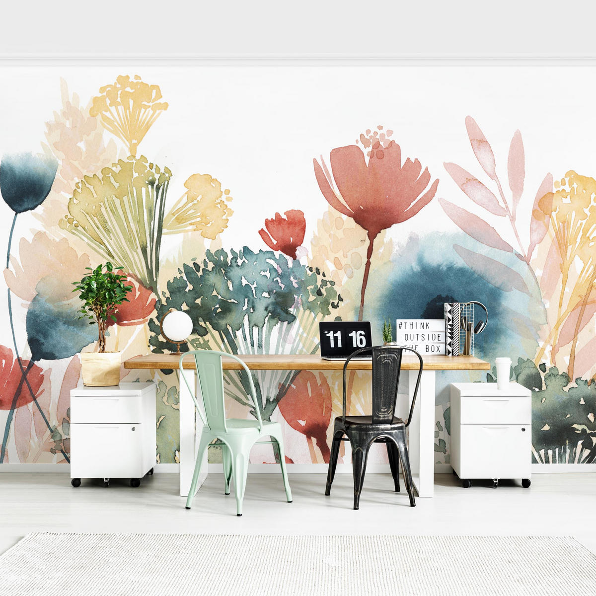 FOTOTAPETE Wildblumen im Sommer I 336/225 cm - Weiß, Papier (336/225cm) - Bilderwelten