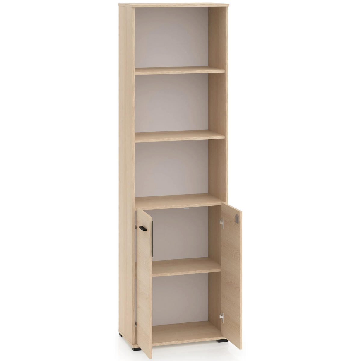 REGÁL Odelis, dub, 60 cm - černá/béžová, kompozitní dřevo/plast (60/203/33.7cm) - Selsey