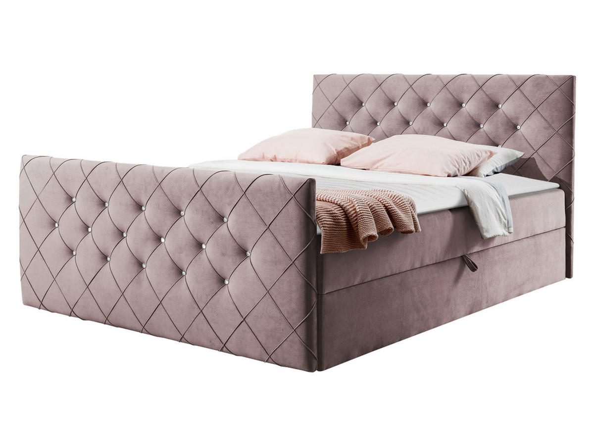 BOXBETT Malaga - Violett, Holz (140/200cm) - MIRJAN24