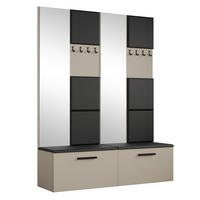 GARDEROBENSCHRANK MODULO 161,2/204/40 cm Modern Garderobe-Set Kaschmir - Kaschmir/Schwarz, Holzwerkstoff (161.2/204/40cm) - MASSENO