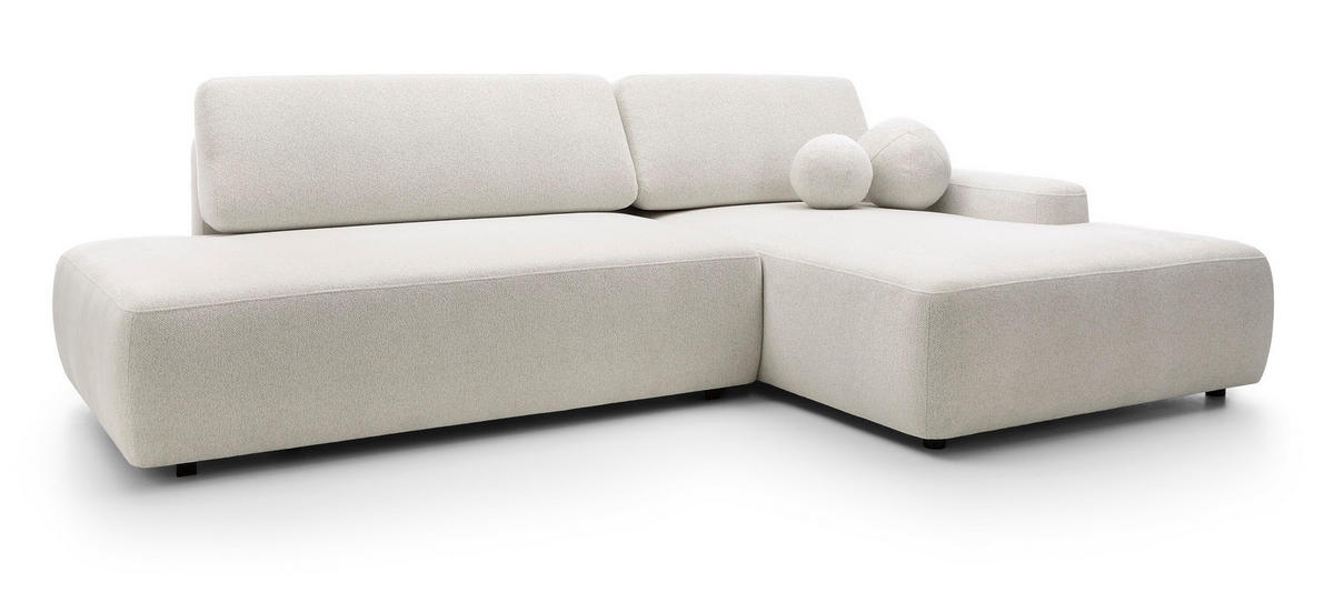 ECKSOFA 275 cm mit Schlaffunktion Orea O, Rechts, Creme - Creme, Holz (164/276cm) - Emporius