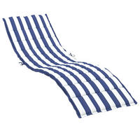 SONNENLIEGEN-AUFLAGE Blau&Weiss Gestreift Oxford-Gewebe - Blau, Textil (70/4/200cm) - vidaXL
