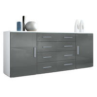 SIDEBOARD Verona Grau Hochglanz - Grau, Holzwerkstoff (166/72/35cm) - Vladon