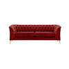 2,5-SITZER-SOFA Chesterfield Modern-Velluto 7 - Rot, Holz/Textil (209/74/80cm)