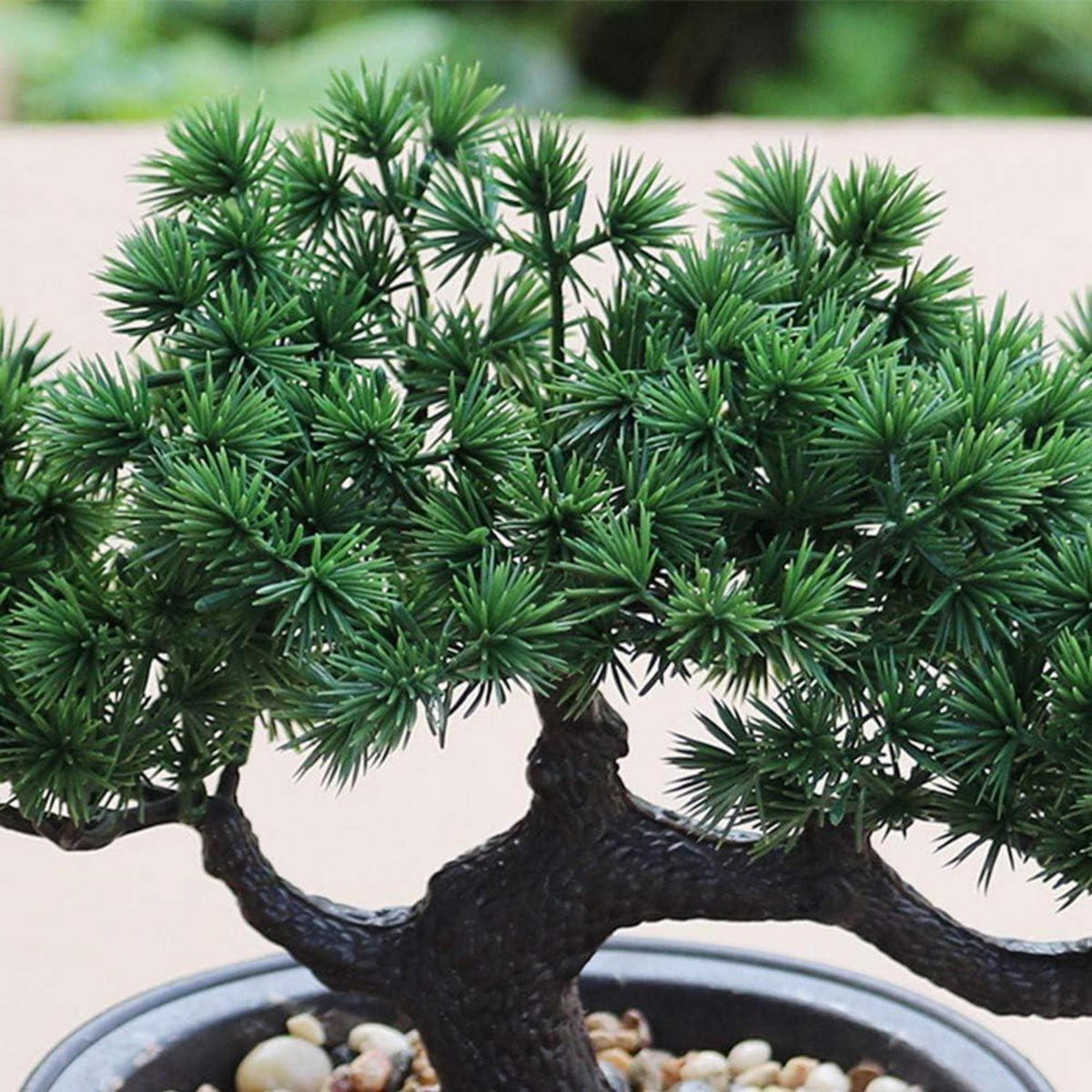 KÜNSTLICHER Bonsai-Baum Japanische Kiefer 19 cm - Grün, Kunststoff (19cm)