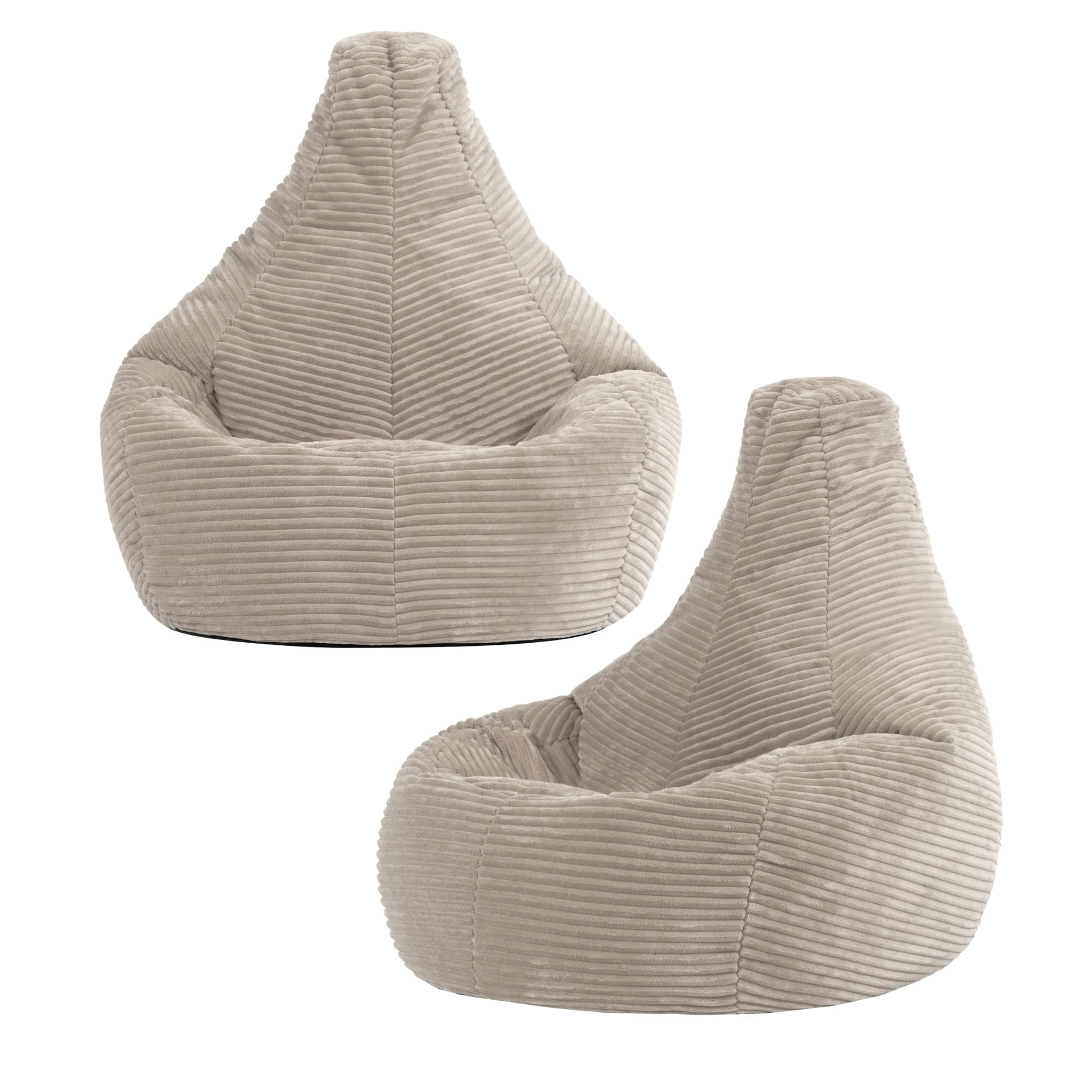 SITZSACK für Kinder Sessel aus Cord 2-tlg. - Beige, Textil (69/59/65cm) - icon