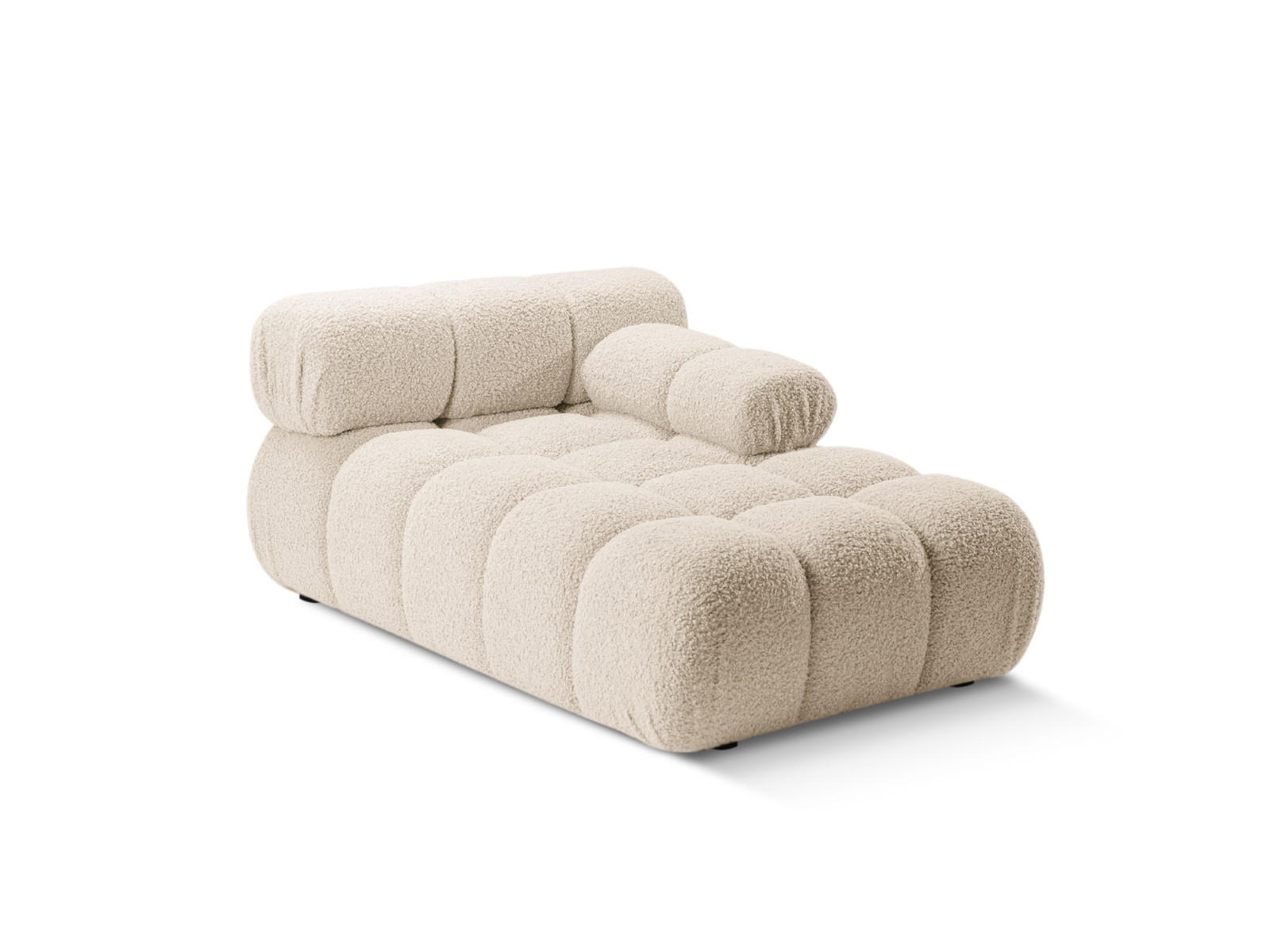 CHAISELONGUE rechts Bellis aus Boucle leichtes beige - Creme, Textil (94/70/155cm) - Micadoni