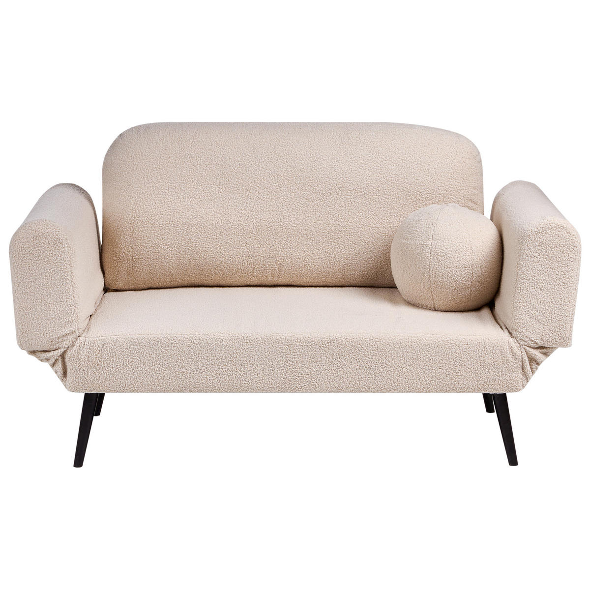 SCHLAFSOFA 2-Sitzer Bouclé Beige Dorotea - Beige/Schwarz, Textil (190/88/79cm) - Beliani
