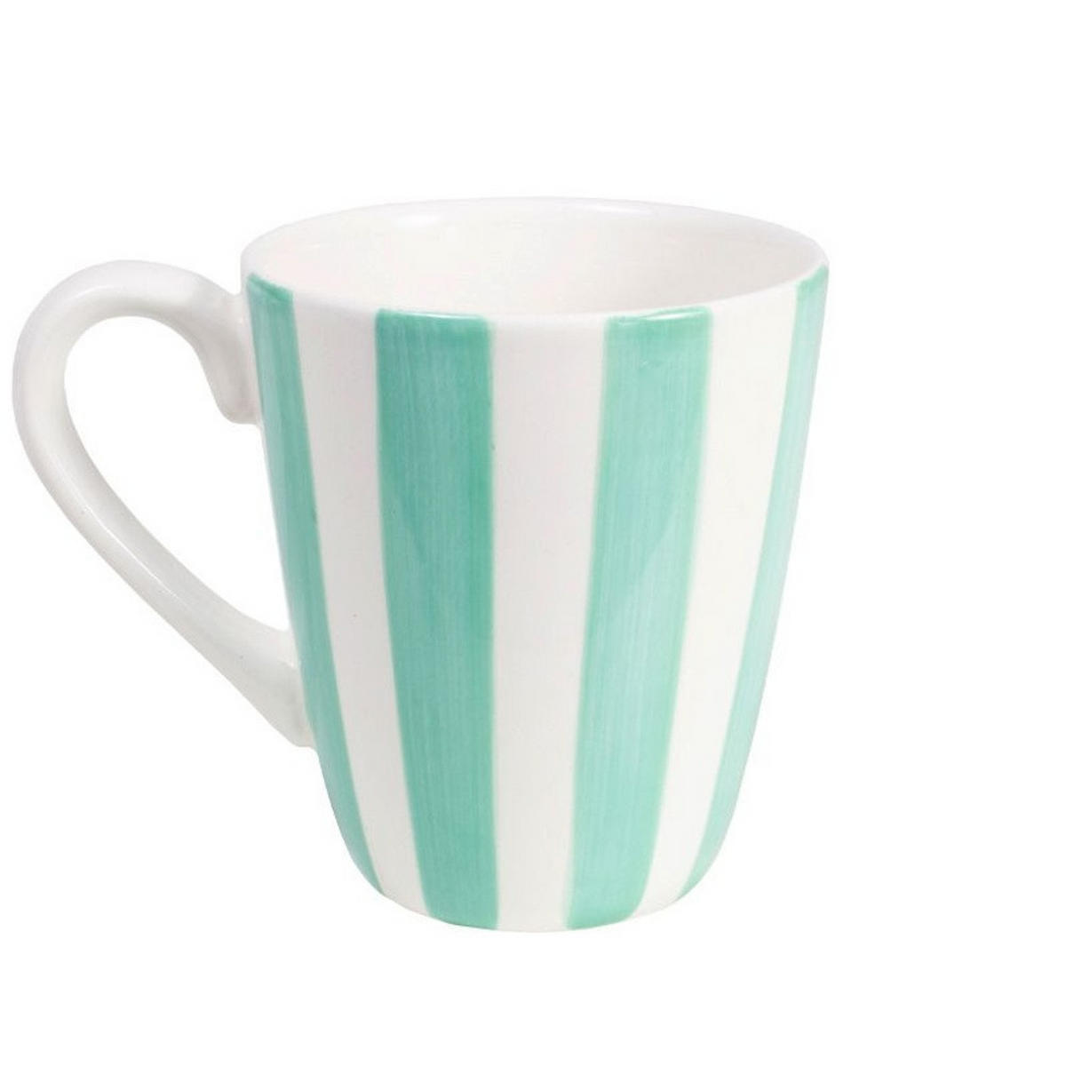 BECHER Mint Streifen in Minze - 350 ml - Multicolor, Keramik (0.35L) - Blond Amsterdam