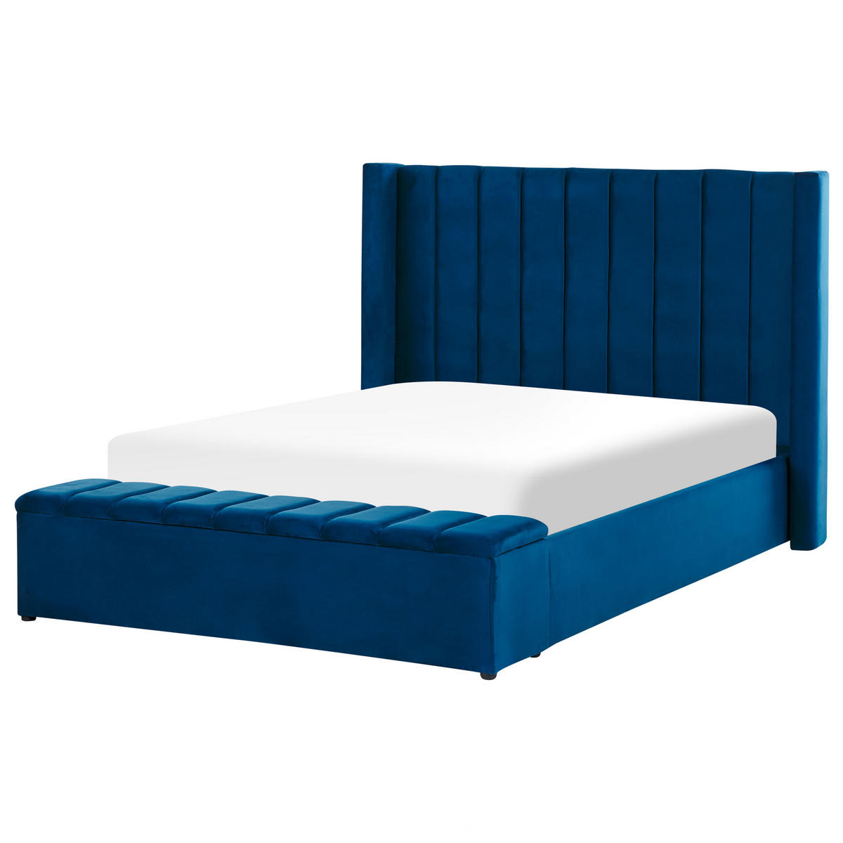 POLSTERBETT 140/200cm Marineblau Noyers - Blau, Textil (140/200cm) - Beliani