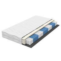 TASCHENFEDERKERNMATRATZE 140/200 cm Weiß + Grau 20 cm hoch, Härtegrad H3 - Weiß, Textil (140/200cm) - Oxeza