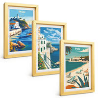 BILDER SET 3er Set - 20x30 cm Goldrahmen - Küstenlandschaften des Tourismus - Goldfarben, Kunststoff (20/30cm) - TULUP