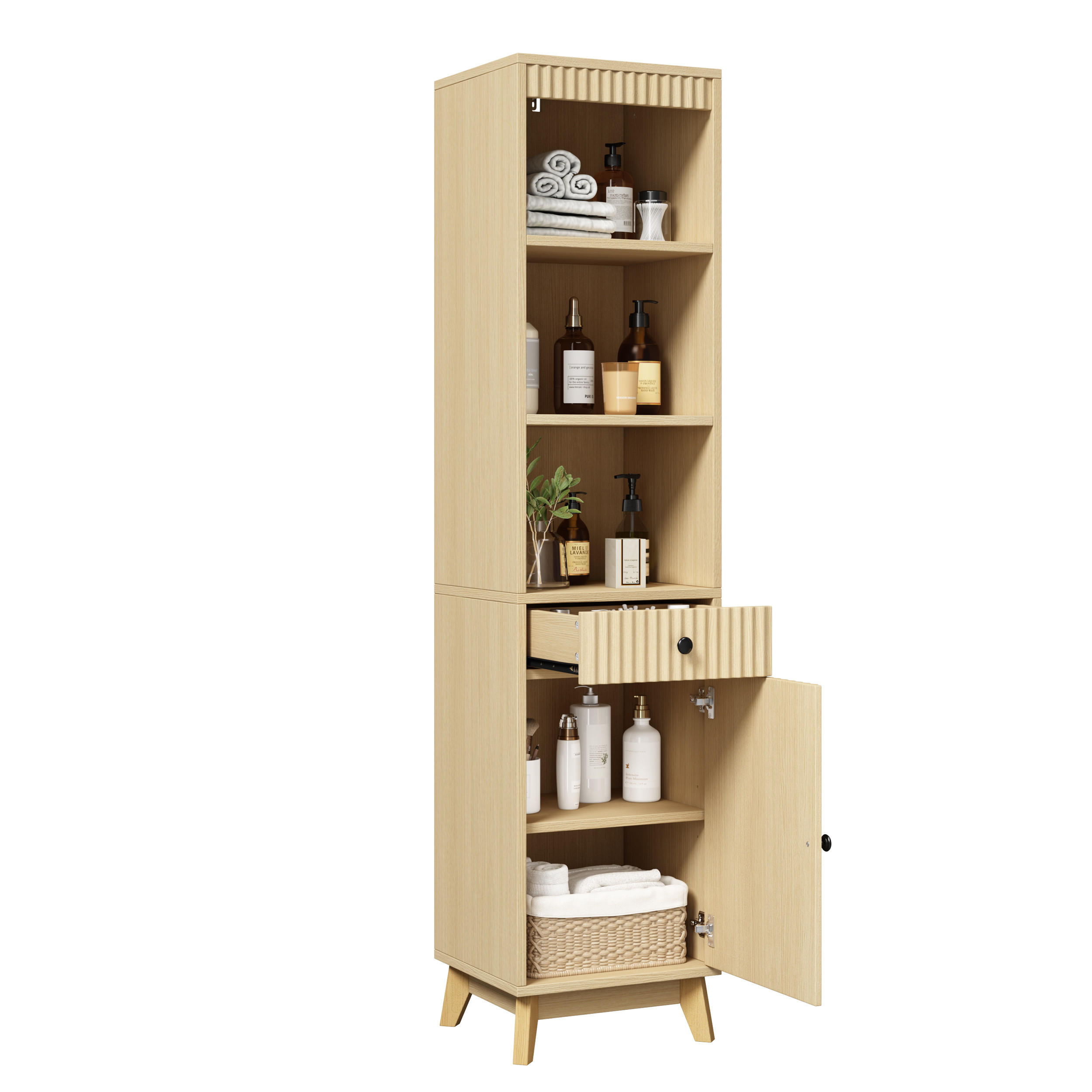 Luhomfu Hochschrank Natur 40x172x36 cm