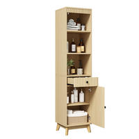 HOCHSCHRANK Naturfarben mit wendbarer Tür und vertikal geriffelter Front, 40 × 36 × 172 cm - Naturfarben, Holzwerkstoff (40/172/36cm) - Luhomfu