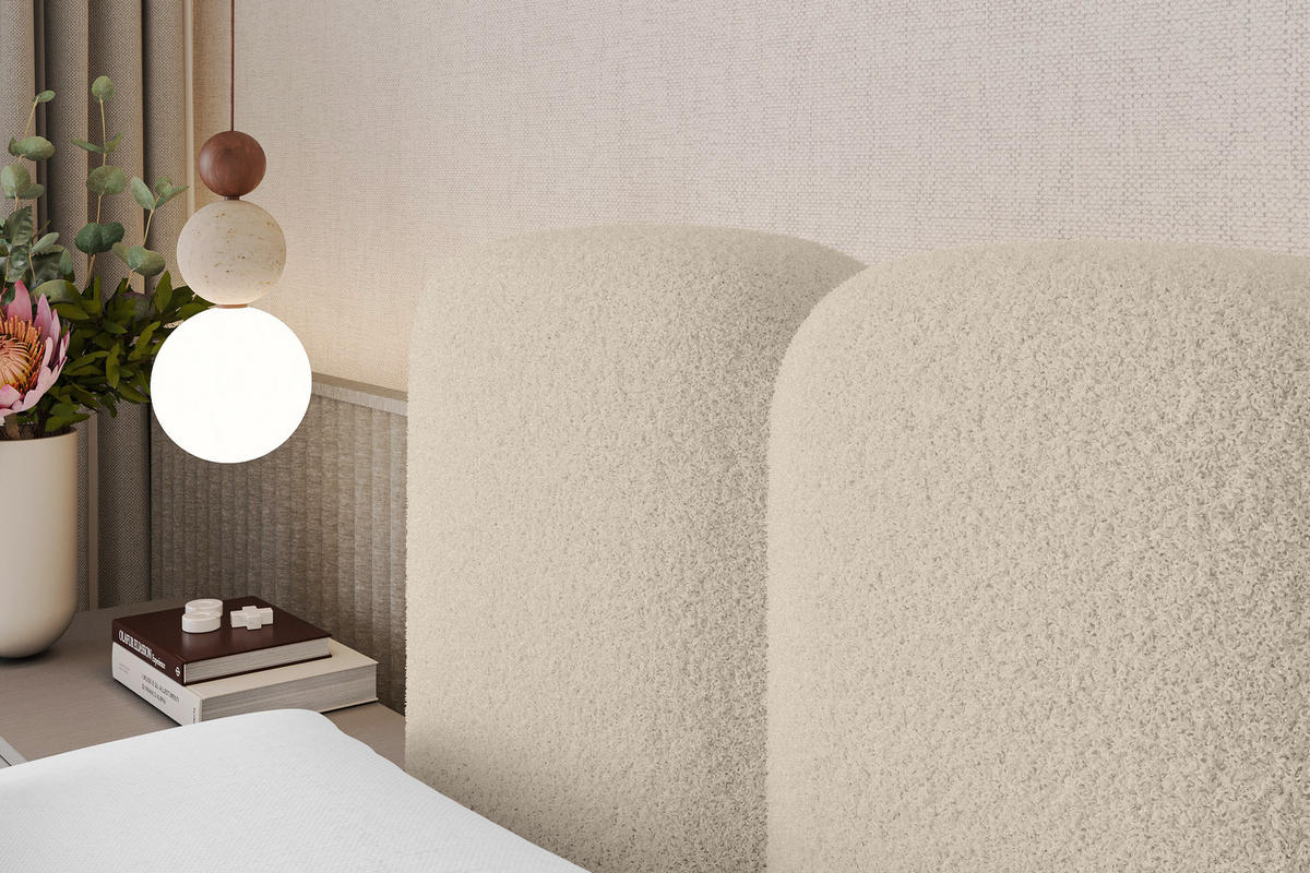 BOXSPRINGBETT mit Matratze H3/H4 - NINA-Z KING - 160x200 cm Dunkelbeige - Baltimorefarben, Holzwerkstoff (160/200cm) - ALTDECOR