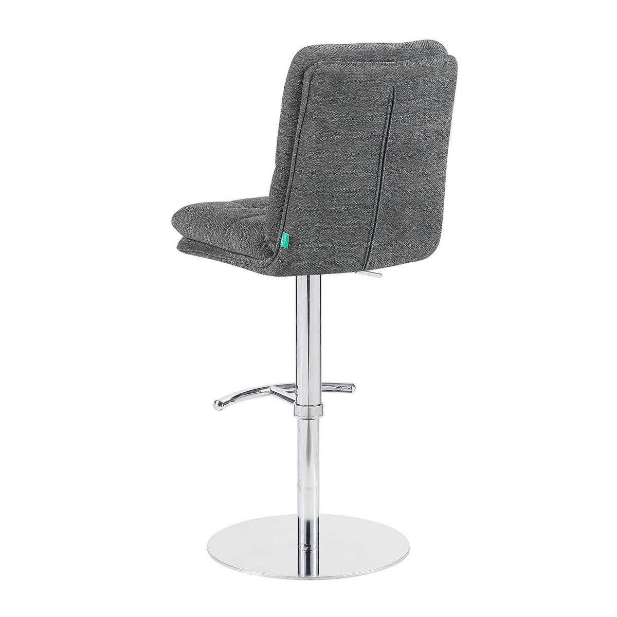 BARHOCKER Juno - Chromfarben/Grau, Textil/Metall (45/98/57cm) - DUBI Möbel