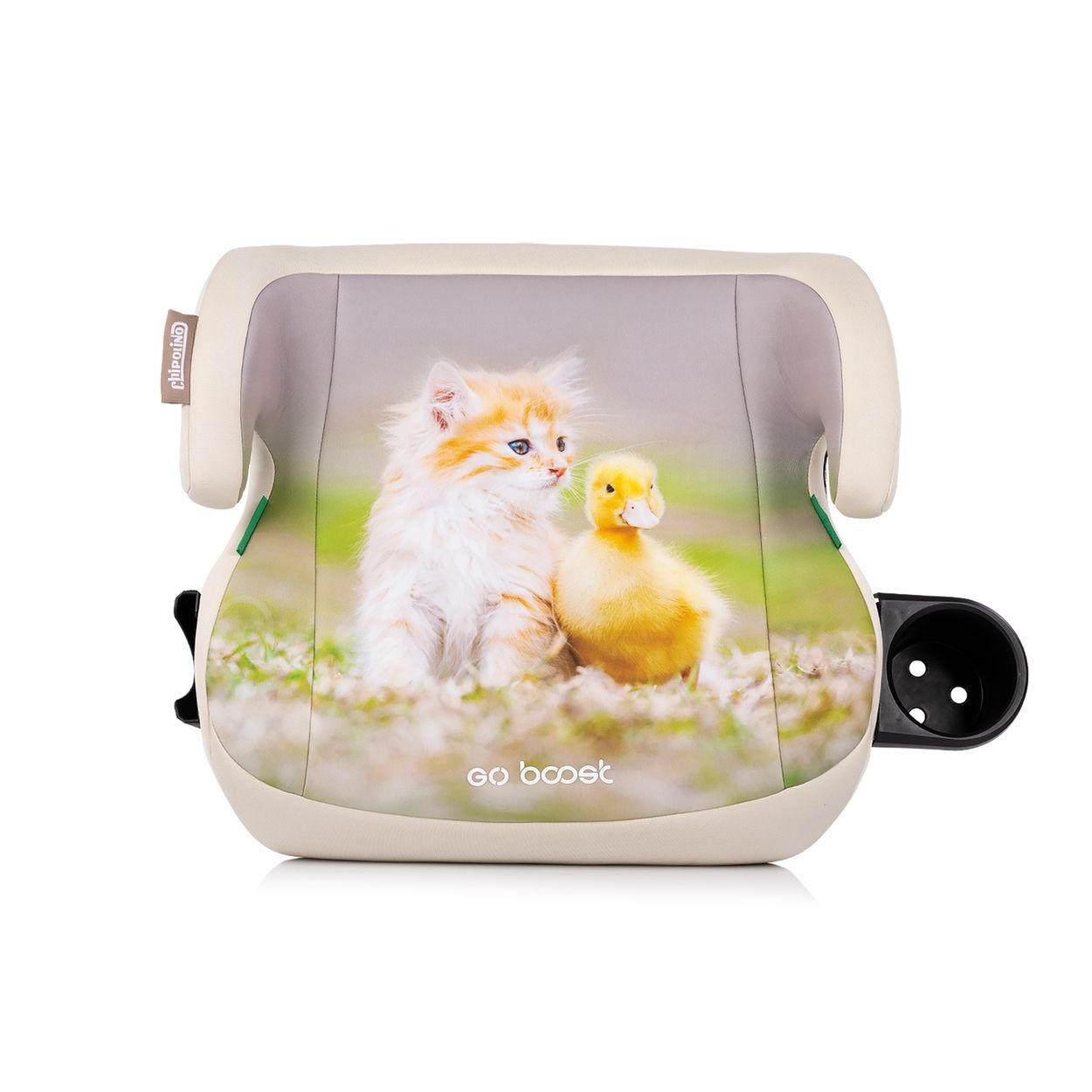 KINDERSITZERHÖHUNG Go Boost beige i-Size (125-150cm) Getränkehalter waschbar - Beige, Kunststoff (42/20/38cm) - Chipolino