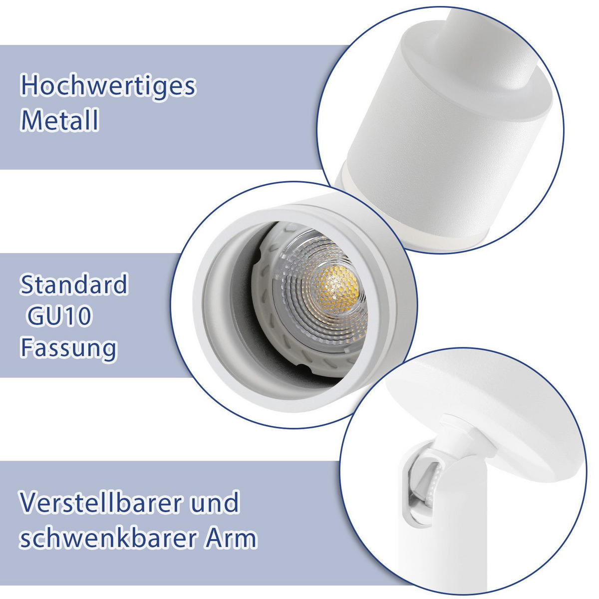 STRAHLER Wolfsburg 4-flammig 25/25/17 cm - Weiß, Metall (25/25/17cm) - Nettlife