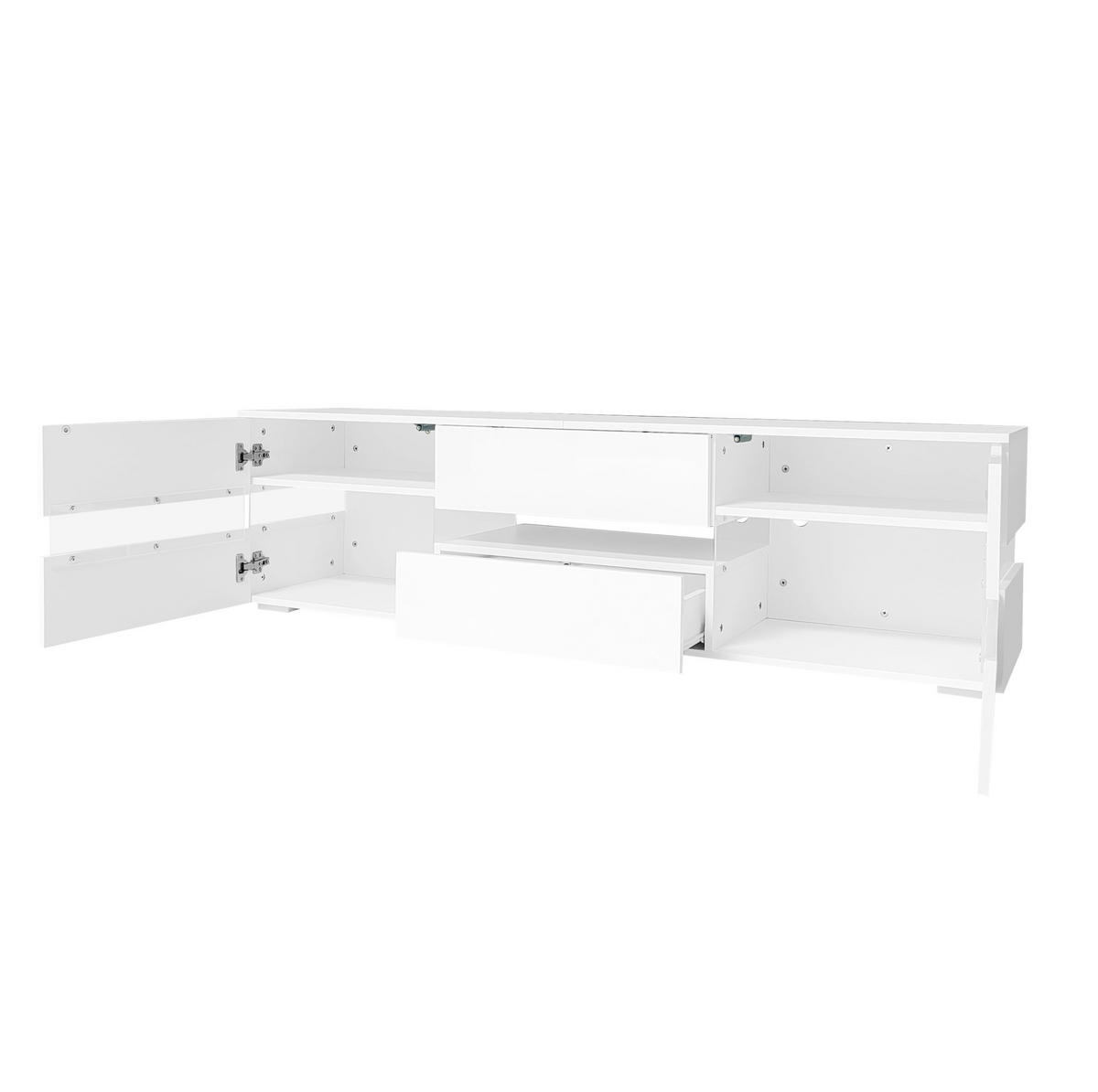 TV-ELEMENT mit LED 160 x 39 x 45 cm Hochglanz Weiß - Weiß, Holzwerkstoff (39/45/160cm) - Beauniv
