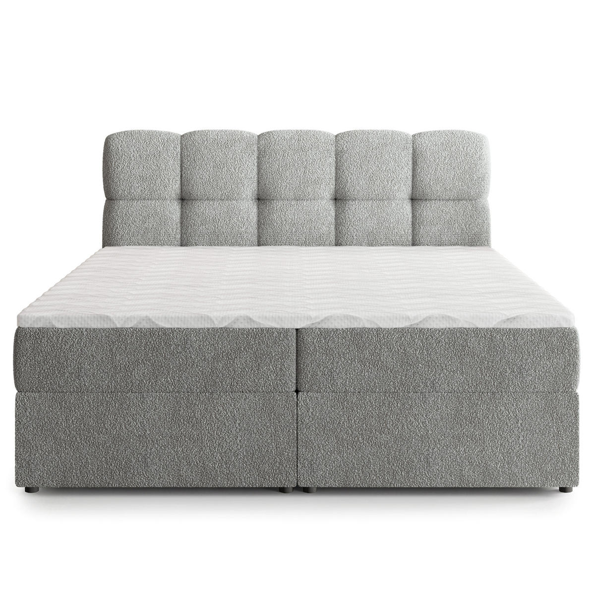 POSTEL Boxspring MERU 160x200 cm Světle šedá - světle šedá, kompozitní dřevo/textil (160/200cm) - MASSENO