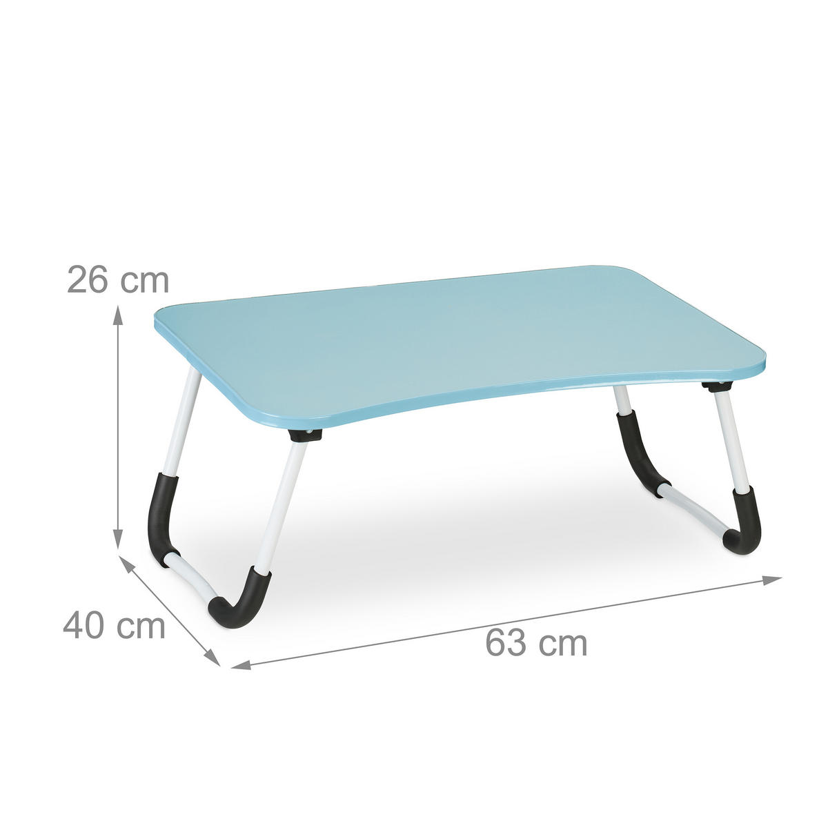 LAPTOPTISCH Hellblau klappbar MDF 60x40 cm - Hellblau, Holzwerkstoff/Kunststoff (40/63/26cm) - Relaxdays