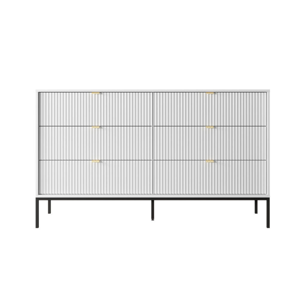 Thumbnail - Masseno Sideboard, Weiß, Holzwerkstoff, 6 Schubladen, 154x91x39 cm, Wohnzimmer, Kommoden & Sideboards, Kommoden