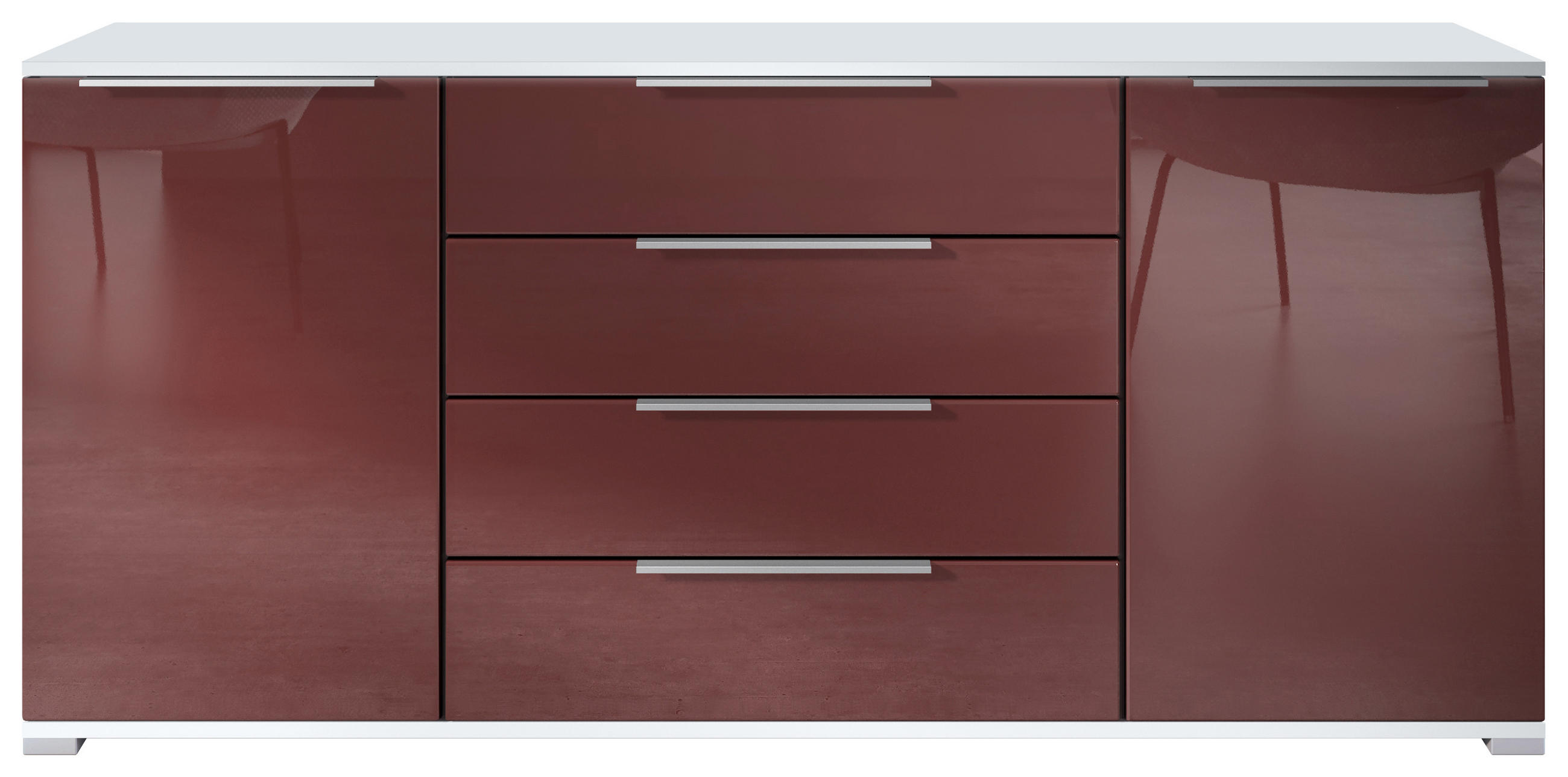 SIDEBOARD Linio Bordeaux Hochglanz - Bordeaux, Holzwerkstoff (166.5/75.5/35cm) - Vladon