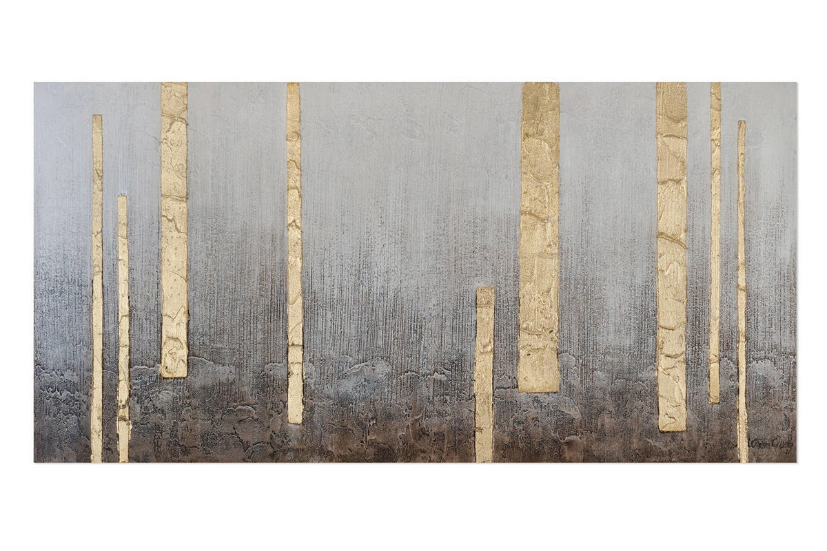 ACRYLBILD HANDGEMALT 120/60 cm - Grau, Holz/Textil (2/60cm) - KUNSTLOFT