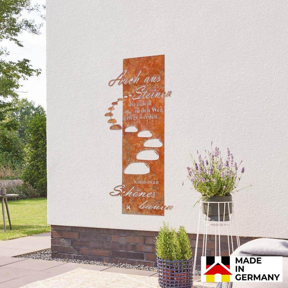 GARTENSTECKER STEINIGER WEG - Orange, Metall (9cm) - Home Deluxe