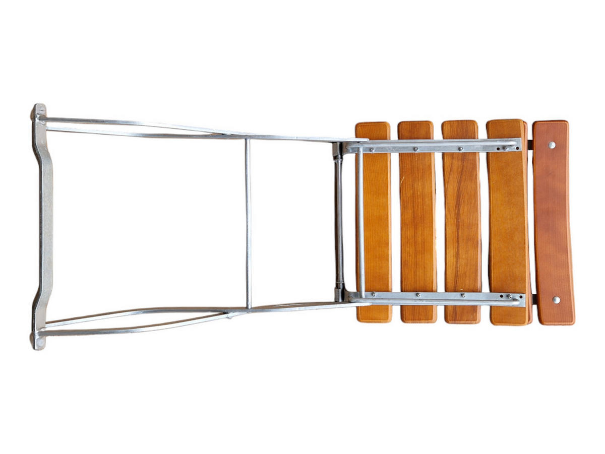 BIERGARTENSTUHL BERGWIESE 1-Sitzer 89x35x40cm Eschenholz Silber/Braun - Braun, Holz (40/89/35cm) - CHEFGASTRO