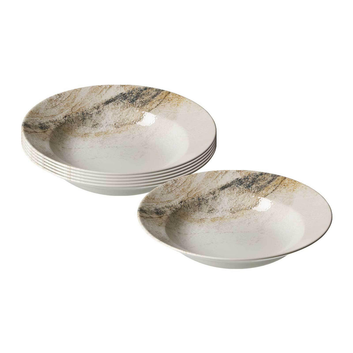 PASTATELLER Arezzo braun ø 29 cm 6er Set - Braun, Keramik (29cm) - Ritzenhoff Breker