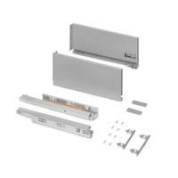 AUSSENSCHUBLADE Vertex 40Kg Höhe 178mm, Tiefe 400mm, Stahl, Lackiert Grau - Silberfarben, Metall (24.5/6/43cm) - EMUCA