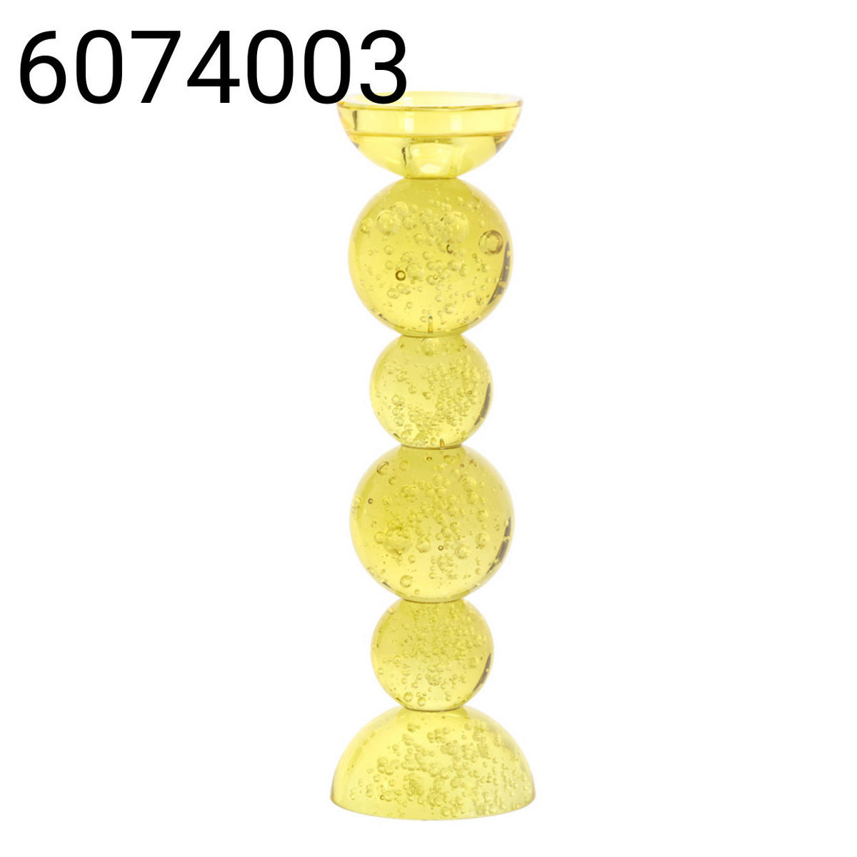 KERZENSTÄNDER Itinga - Gelb - 9.5/9.5/34 cm - Gelb, Glas (9.5/34/9.5cm) - Light & Living